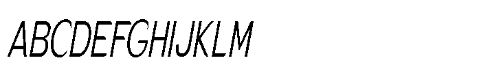 Velion Light Extra Condensed Oblique Font UPPERCASE