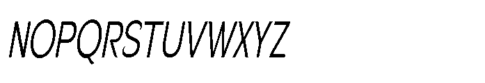 Velion Light Extra Condensed Oblique Font UPPERCASE