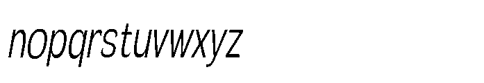 Velion Light Extra Condensed Oblique Font LOWERCASE