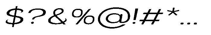 Velion Light Extra Expanded Oblique Font OTHER CHARS