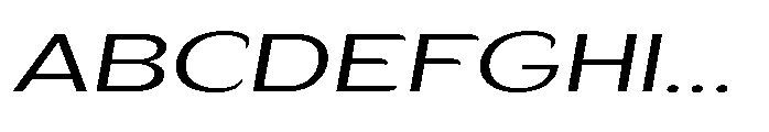 Velion Light Extra Expanded Oblique Font UPPERCASE