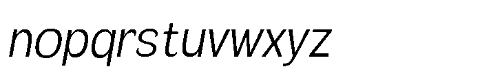 Velion Light Semi Condensed Oblique Font LOWERCASE