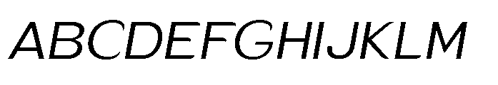 Velion Light Semi Expanded Oblique Font UPPERCASE