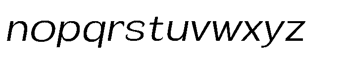 Velion Light Semi Expanded Oblique Font LOWERCASE