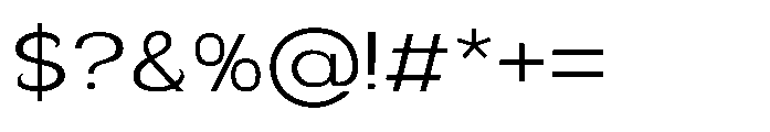 Velion Light Semi Expanded Font OTHER CHARS