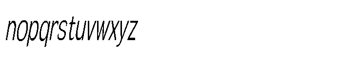 Velion Light Ultra Condensed Oblique Font LOWERCASE