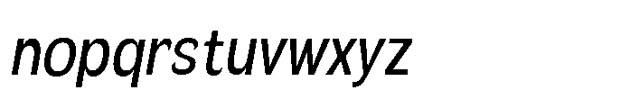 Velion Medium Condensed Oblique Font LOWERCASE