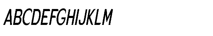 Velion Medium Extra Condensed Oblique Font UPPERCASE