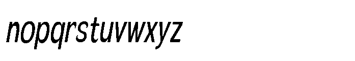 Velion Medium Extra Condensed Oblique Font LOWERCASE