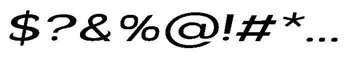 Velion Medium Extra Expanded Oblique Font OTHER CHARS