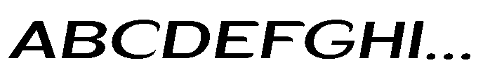 Velion Medium Extra Expanded Oblique Font UPPERCASE