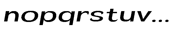 Velion Medium Extra Expanded Oblique Font LOWERCASE