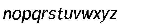 Velion Medium Semi Condensed Oblique Font LOWERCASE