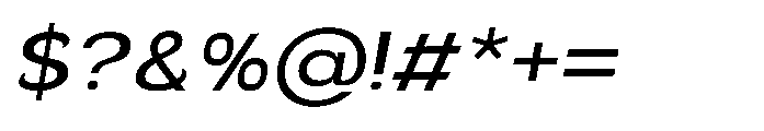 Velion Medium Semi Expanded Oblique Font OTHER CHARS