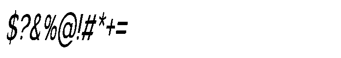 Velion Medium Ultra Condensed Oblique Font OTHER CHARS