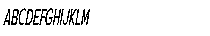 Velion Medium Ultra Condensed Oblique Font UPPERCASE
