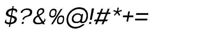 Velion Oblique Font OTHER CHARS
