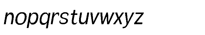 Velion Semi Condensed Oblique Font LOWERCASE