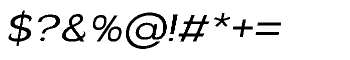 Velion Semi Expanded Oblique Font OTHER CHARS