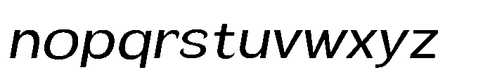 Velion Semi Expanded Oblique Font LOWERCASE