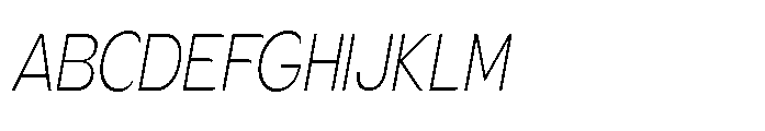 Velion Thin Condensed Oblique Font UPPERCASE