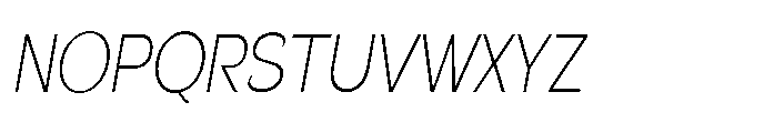 Velion Thin Condensed Oblique Font UPPERCASE