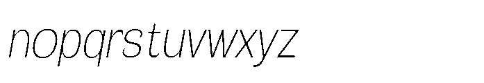 Velion Thin Condensed Oblique Font LOWERCASE