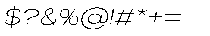 Velion Thin Expanded Oblique Font OTHER CHARS