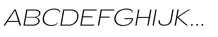 Velion Thin Expanded Oblique Font UPPERCASE