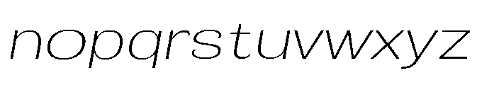 Velion Thin Expanded Oblique Font LOWERCASE