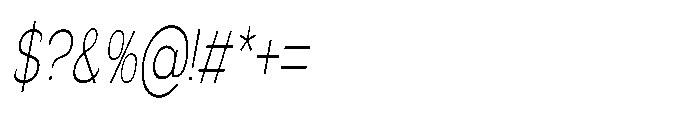 Velion Thin Extra Condensed Oblique Font OTHER CHARS
