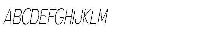 Velion Thin Extra Condensed Oblique Font UPPERCASE