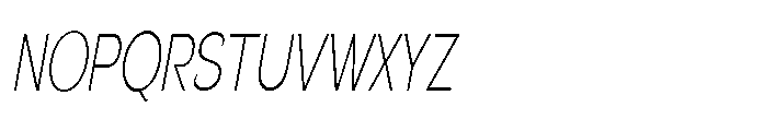 Velion Thin Extra Condensed Oblique Font UPPERCASE