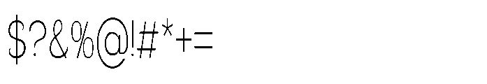 Velion Thin Extra Condensed Font OTHER CHARS