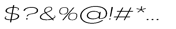 Velion Thin Extra Expanded Oblique Font OTHER CHARS