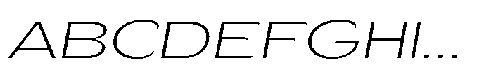 Velion Thin Extra Expanded Oblique Font UPPERCASE