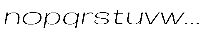 Velion Thin Extra Expanded Oblique Font LOWERCASE