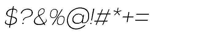 Velion Thin Oblique Font OTHER CHARS