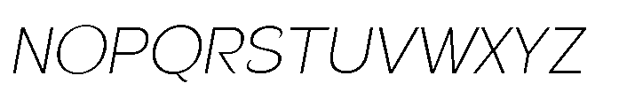 Velion Thin Oblique Font UPPERCASE