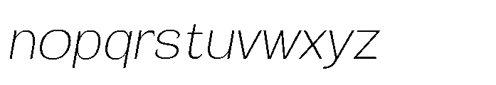 Velion Thin Oblique Font LOWERCASE