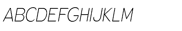 Velion Thin Semi Condensed Oblique Font UPPERCASE