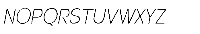 Velion Thin Semi Condensed Oblique Font UPPERCASE
