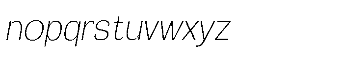 Velion Thin Semi Condensed Oblique Font LOWERCASE