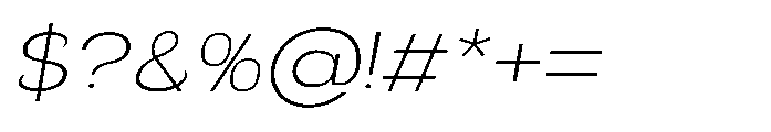 Velion Thin Semi Expanded Oblique Font OTHER CHARS