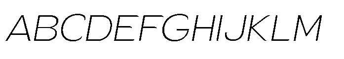 Velion Thin Semi Expanded Oblique Font UPPERCASE