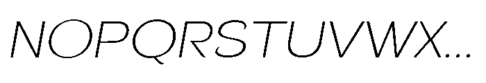 Velion Thin Semi Expanded Oblique Font UPPERCASE