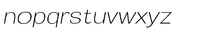 Velion Thin Semi Expanded Oblique Font LOWERCASE