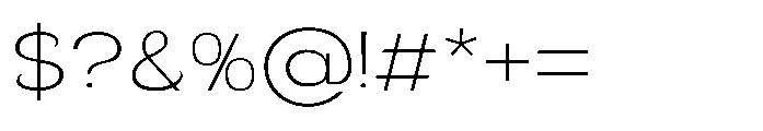 Velion Thin Semi Expanded Font OTHER CHARS
