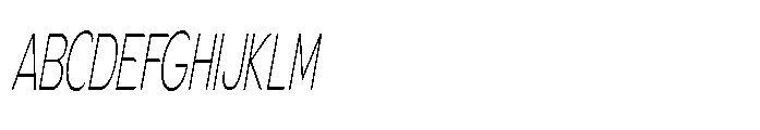 Velion Thin Ultra Condensed Oblique Font UPPERCASE