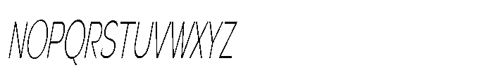 Velion Thin Ultra Condensed Oblique Font UPPERCASE